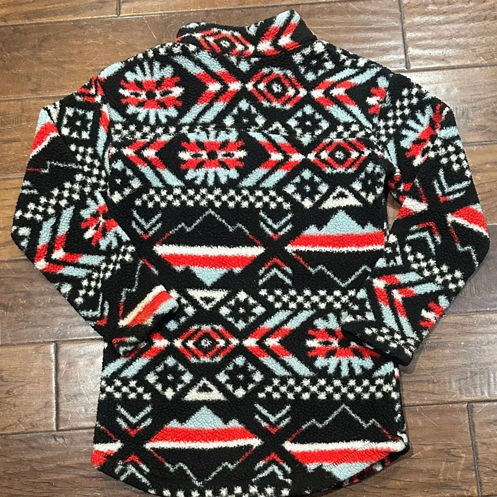 Columbia Black and Red‎ Geometric Fleece Jacket